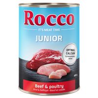 rocco junior saver pack 24 x 400g - poultry with beef