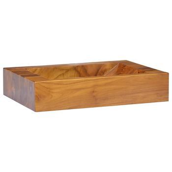 Lavabo De Madera Maciza De Teca 50x35x10 Cm Vidaxl