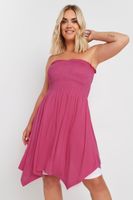 yours top largo rosa palabra de honor mujer curvy y tallas grandes yours