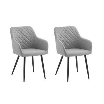 Pack 2 Sillas Comedor Salón Rombo Gris 84x64x56 Cm