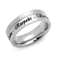 anillo de acero inoxidable parcialmente pulido incl grabado por laser