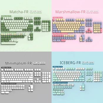 Teclas FR PBT XDA para teclado mecánico Cherry MX Switch Gaming GMK67 Dye Sub teclas francesas diseño ISO Azerty