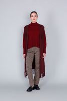 chaleco oversize con flecos wine sm