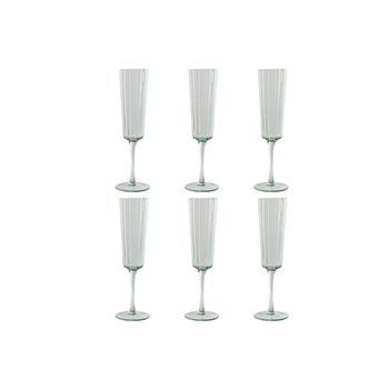 Copa Set 6 Cristal 6x6x23,7 230ml Burbujas Verde