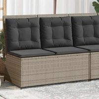 sillon reclinable de jardin  silla de exterior con cojines ratan sintetico gris cfw528440