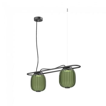 Lámpara de techo led krista verde (2x10w)