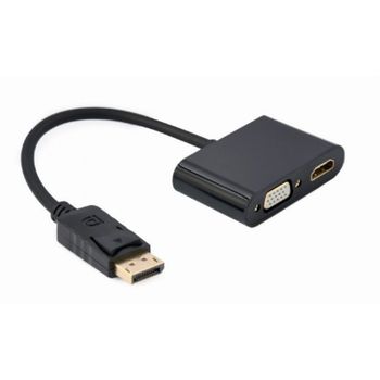 Gembird DisplayPort Macho a HDMI Hembra + VGA Hembra Negro