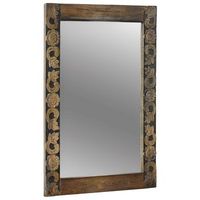 espejo de pared rectangular madera de nogal marron 70 x 50 cm vidaxl