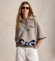 polo ralph lauren para mujer 211b17738001 jersey de mezcla de lana con motivos beige s casual manga corta