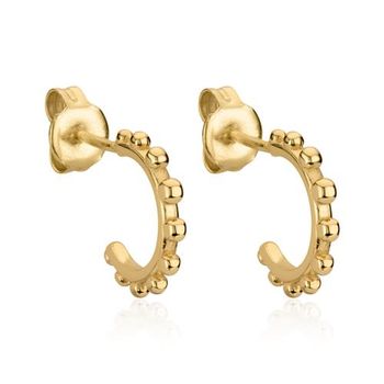 De aros dots de mujer de plata 925 bañada en oro