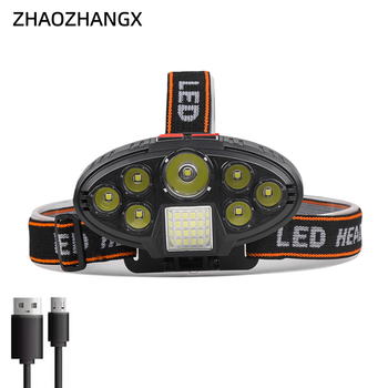 Venta caliente LED resaltar faro súper brillante pesca al aire libre foco carga USB