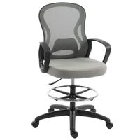 vinsetto silla de oficina ergonomica sillon de oficina con reposapies y reposabrazos en malla 59 x 65 x 123 cm gris   aosom espana