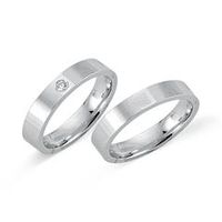 alianzas oro blanco 18 quilates con diamante