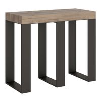 consola extensible 90x40300 cm efecto madera roble natural hierro