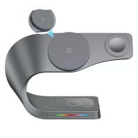 cargador magnetico inalambrico 4 en 1 carcasa de metal estacion de carga inalambrica rapida soporte para telefono inteli