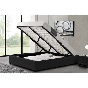 Cama Con Canapé Abatible 160 X 200 Cm Negro Kennington