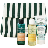 neceser esenciales viaje champu 100ml  aceite ducha 100ml  crema 100ml