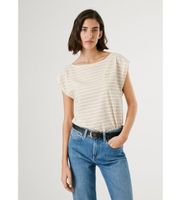 pepe jeans para mujer pl506118 camiseta alex blanco roto xl casual algodon manga corta