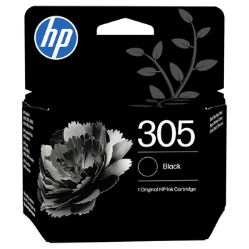 HP 305 3YM61AE Cartucho de Tinta Original Negro Compatible con Impresoras de Inyección de Tinta HP DeskJet 2822, 2810, 2820, 2710, 2720, 2721; HP DeskJet Plus 4110, 4120, 4130; HP Envy 6020, 6030,