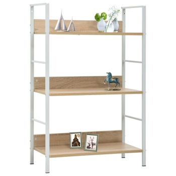 Estantería de 3 niveles madera ingeniería marrón 60x27,6x90,5 cm
