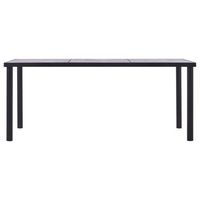 mesa de comedor  mesa de cena de mdf negro y gris hormigon 180x90x75 cm