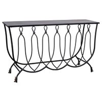 recibidor-consola de metal envejecido negro 144x40x79
