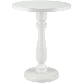 Mesa Auxiliar Adamsville Madera Blanco Antiguo Ø 50 Cm Clp