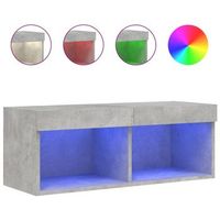 mueble tv  mueble de salon  armario tv con luces led gris hormigon 80x30x30 cm