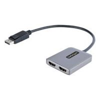 startechcom hub concentrador mst displayport a 2 puertos hdmi - hdmi doble de 4k a 60hz - adaptador multimonitor displayport con cable de 30cm - ladran mst dp 14 dsc hbr3 - divisor