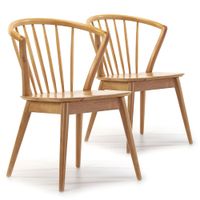 pack 2 sillas color roble madera maciza 55 x 585 x 84 cm
