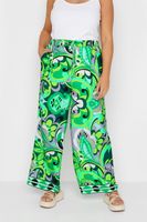 limited collection pantalon ancho verde estampado retro mujer curvy y tallas grandes limited collection