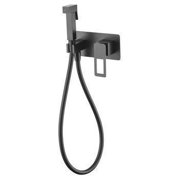 Grifo Monocomando Empotrado Para Bide En Acero Y Latón Negro Opaco