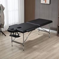 mesa masaje de aleacion aluminio espuma pu homcom 185x70x82 cm-negro