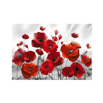 Papel Pintado 3d - Amapolas A La Luz De La Luna (300x210 Cm)