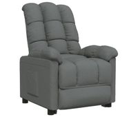 vidaxl sillon reclinable de tela gris oscuro
