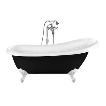 Bañera Con Patas Richmond Negra  171 Cm Patas Águila Blancas