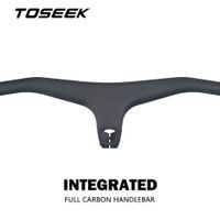 manillar de bicicleta de fibra de carbono 3k mate sin logo manillar integrado de una pieza para bicicleta de montana con eje de 286mm -17 grados
