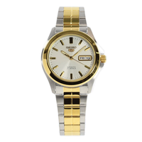 reloj hombre automatico seiko 5 snkk94k1 37 mm r bisel y brazalete bicolor 30 m calibre formato correa de acero