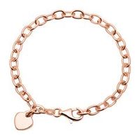 pulsera corazon grabable de plata 925 banada en oro rosa