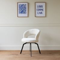 silla de chenilla beige