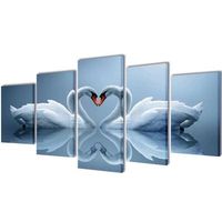 set decorativo de lienzos para la pared modelo cisnes 200 x 100 cm vidaxl
