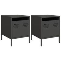 mesitas de noche 2 uds acero negra 35x39x435 cm vidaxl