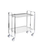 carrito auxiliar plegable bauhaus cromado con ruedas r 2 niveles y 4 posicionesblanco