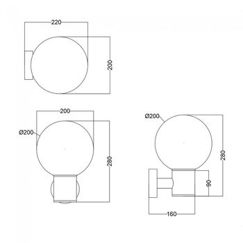 Aplique de pared exterior bold