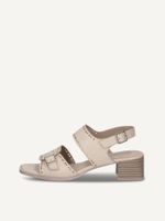 caprice heeled sandal white made of leather with trapeze heel size 41