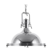 lampara colgante de cristal con elementos plateados iluminacion industrial ebron