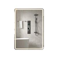 costway espejo led 80x60cm con luces 3 colores antivaho y luz regulable plata