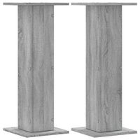 soportes de plantas 2 uds madera gris sonoma 30x30x80 cm vidaxl