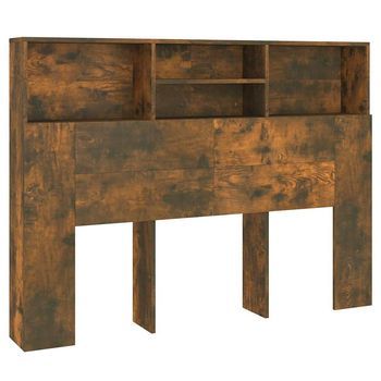Cabecero Cama - Mueble Cabecero Color Roble Ahumado 140x19x103,5 Cm Mc4403