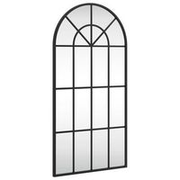 espejo de pared arco de hierro negro 40x80 cm vidaxl
